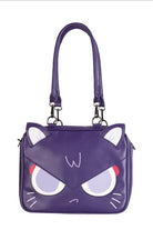 Purple Cartoon Cat Sweet Lolita Convertible Backpack/Crossbody Ita Bag