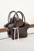 Chocolate Patent Leather Star Bow Sweet Lolita Handbag