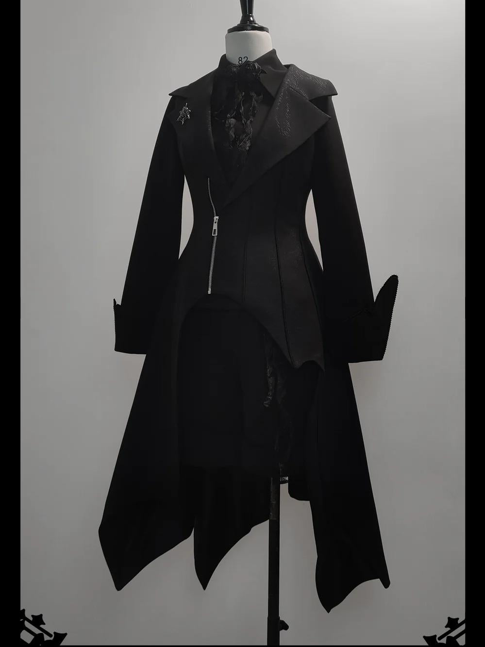 Wind - Ouji Lolita Black Long Vest