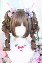Short Roman Ringlet with Twin Pigtails Sweet Lolita Wig Set 3 Colors