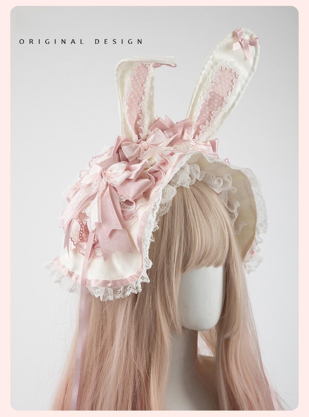 Sweet Lolita Headdress Set, Detachable Bunny Ears
