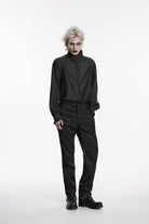 Black Jacquard Slim Men's Gothic Gorgeous Handsome Pants
