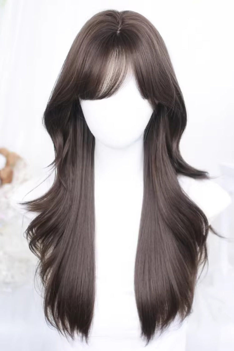 Curtain Bangs Soft Loose Outer Curl Sweet Lolita Wig 2 Colors
