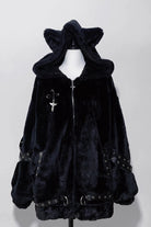 [Night Hunter] Cat Ear Long Sleeves Hooded Zippered Jirai Kei Coat 2 Colors