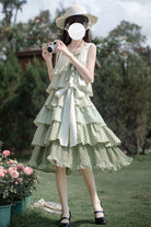 Green [Go To The Forest] Multi-Layered Print Ruffle Holiday Sweet Lolita Jsk Dress