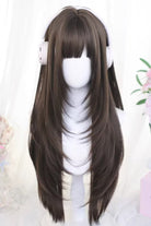 Wispy Air Bangs Straight Sweet Japanese Style Lolita Wig 2 Colors