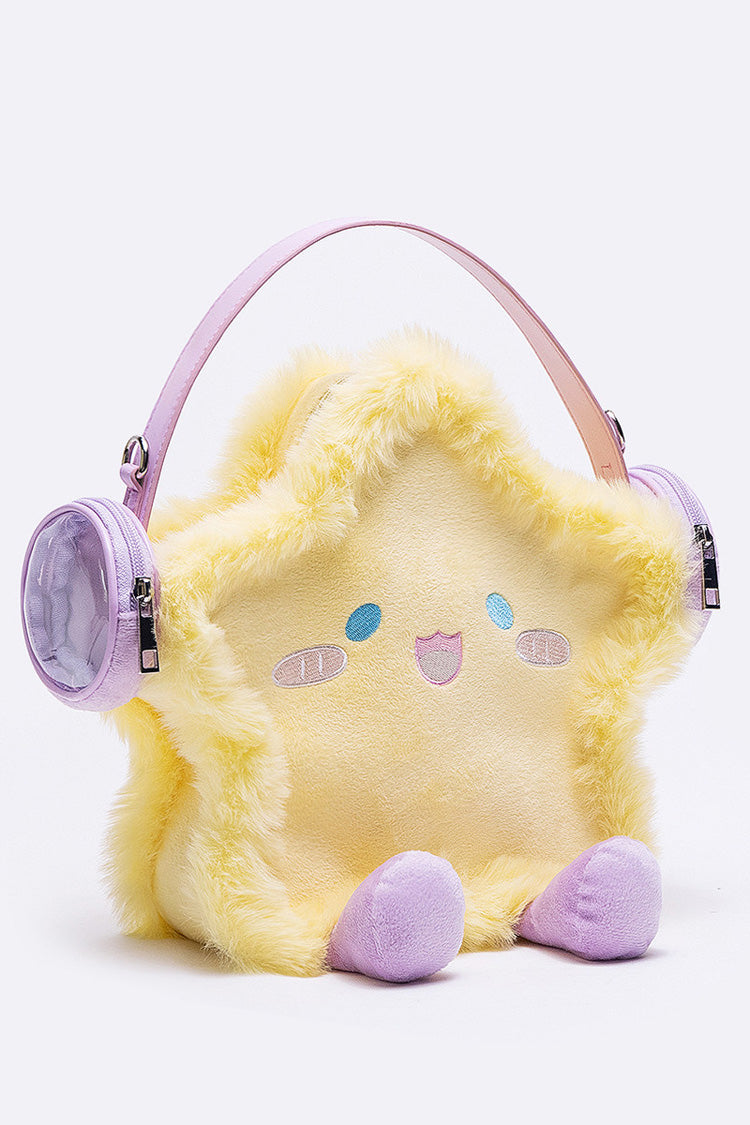 Yellow Plush Headphone Star Embroidered Cartoon Sweet Lolita Itabag