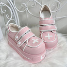 Medical Series Heart Style Double Strap Round-Toe Sweet Lolita Platform Shoes 3 Colors