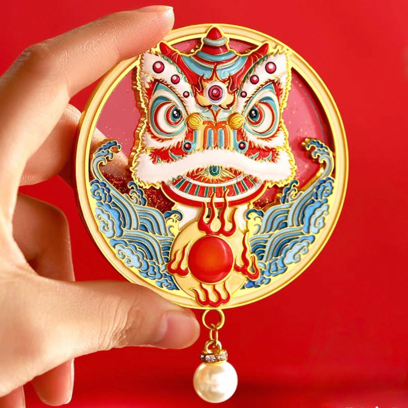 Chinese Lion Dance Fridge Magnet