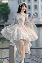 Apricot The Moon Goddess's Song Multi-layer Ruffle Lace-Up Sweet Elegant Lolita Jsk Dress