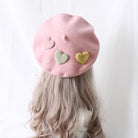 Xiaogui - Sweet Lolita Beret Loving Heart Wool Hat Multicolor