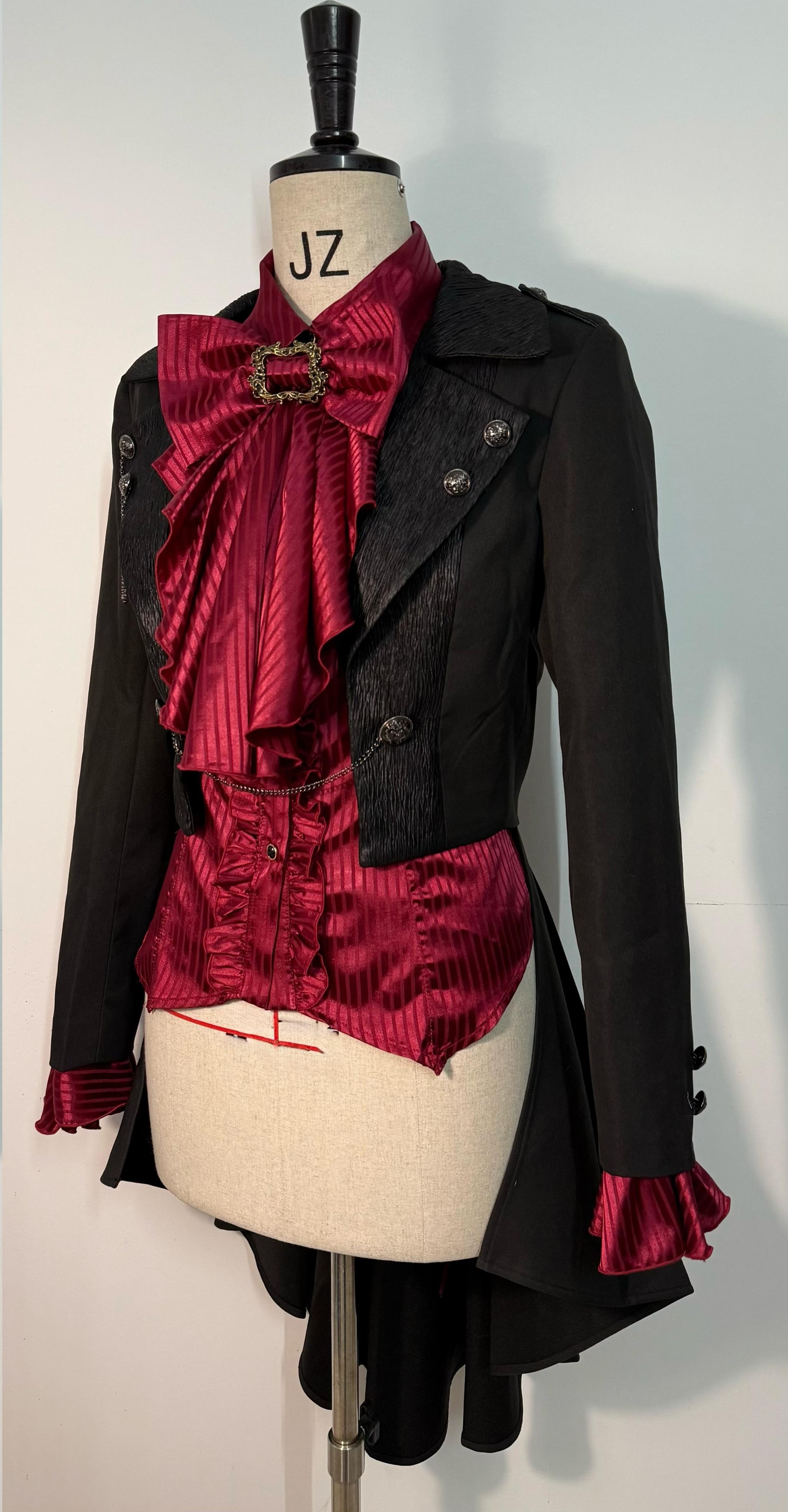 Open Front Ouji Lolita Short Coat, Detachable Trailing
