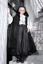 Black [Code 003] Long Sleeves Bow Vintage Elegant Prince Handsome Ouji Lolita Blouse Pants Cloak Set