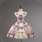 Antique Gem Fragrance - Gorgeous Classic Lolita Dress Set, Floral and Bottle Print