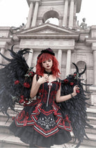 Dark Bat Motion - Gothic Lolita JSK Black Red Goth Jumper Dress