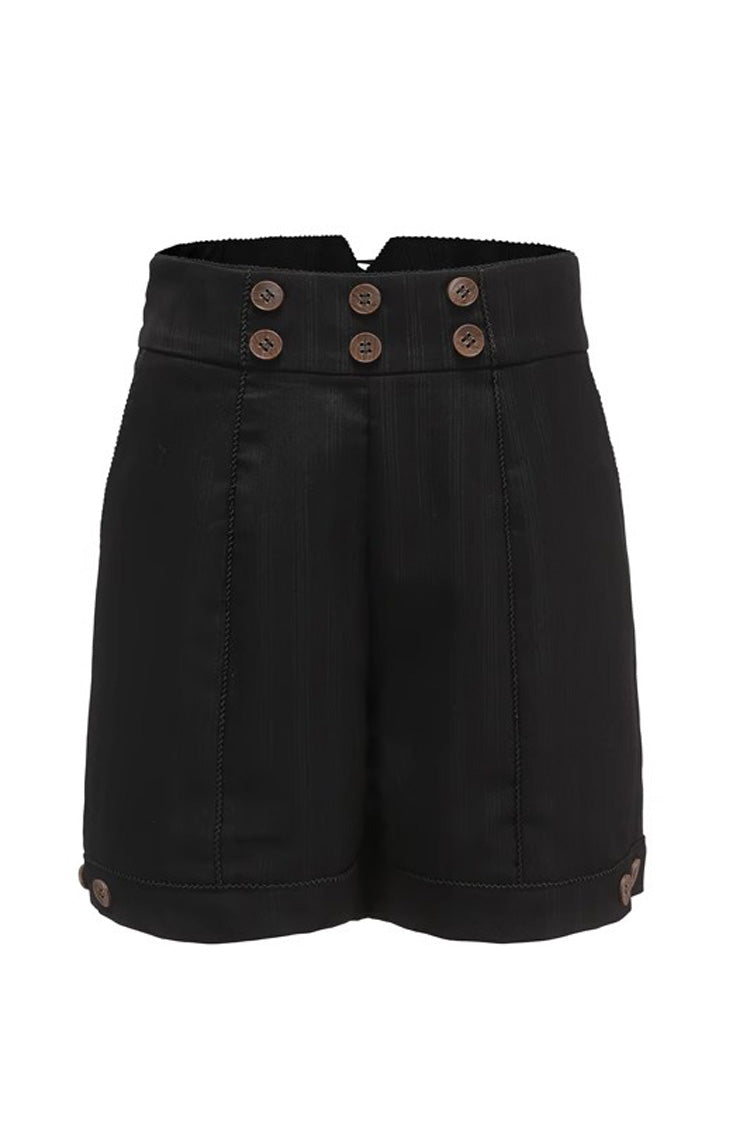 Black Retro Elegant Handsome Neutral Prince Gothic Ouji Lolita Shorts