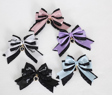 Xiaogui - Sweet Lolita Ribbon Bow Hair Clips