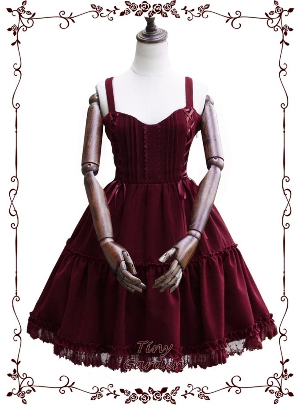 Tiny garden - Garden Waltz 1.0 Burgundy Autumn Winter Lolita JSK