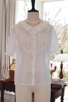 Marguerite Daisy - Classic Lolita Short Sleeve Blouse, Ruffle Collar