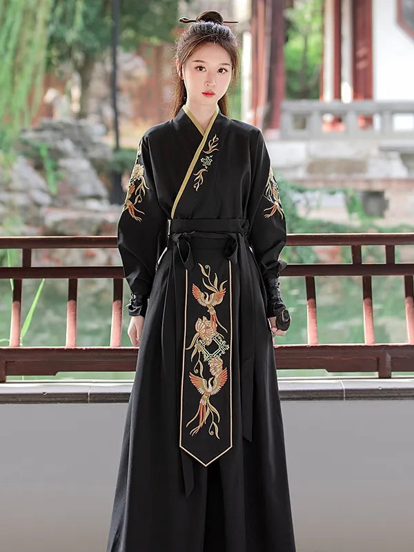 Ancient Clothing Traditional Chinese Black Hanfu Unisex