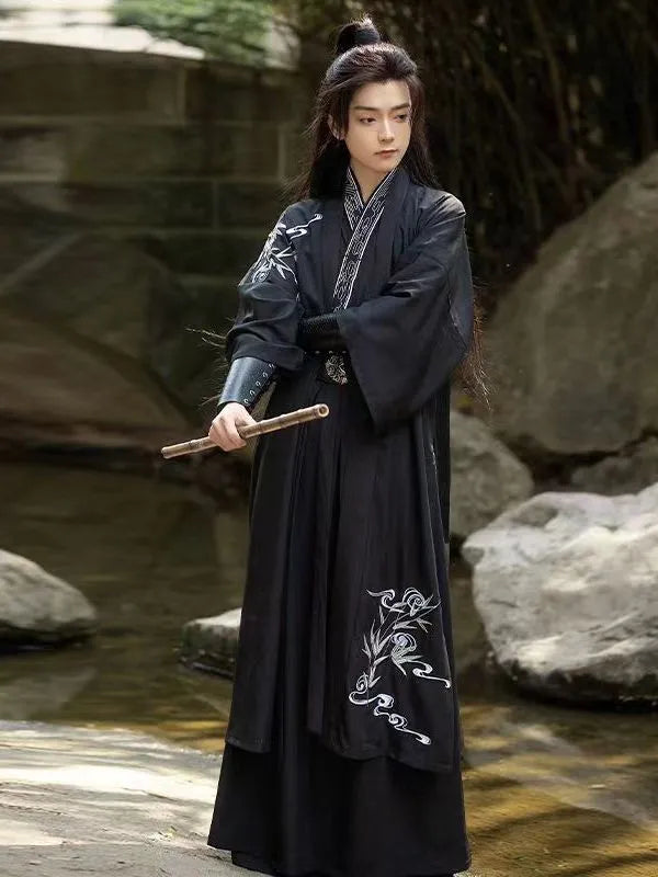 Ancient Swordsman Style Hanfu Black Outfit