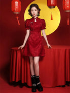 2025 modern red qipao short dress for weddings and engagements