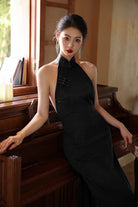 Aslinhanfu qipao Exclusive designer collection, halter mermaid Qipao