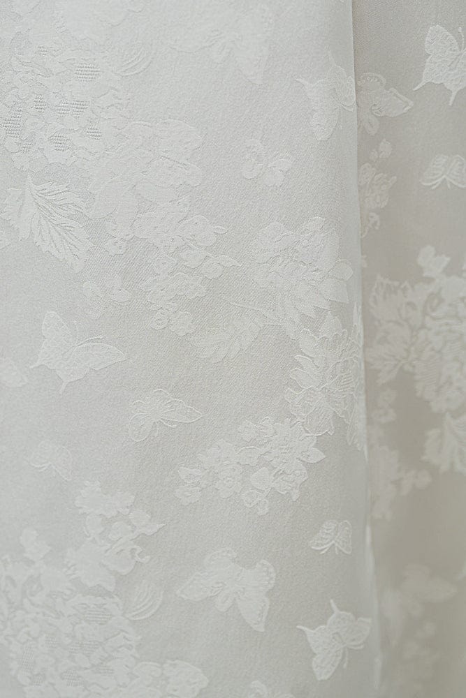 Aslinhanfu  Floral pattern, purple&white midi Cheongsam