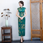 Aslinhafnu Floral pattern, plus size, blue&green long Cheongsam