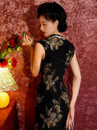 Aslinhanfu Old Shanghai style, jacquard midi Cheongsam with raglan sleeves
