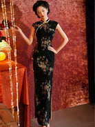 Aslinhanfu Old Shanghai style, jacquard midi Cheongsam with raglan sleeves