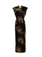 Aslinhanfu Old Shanghai style, jacquard midi Cheongsam with raglan sleeves