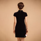 Aslinhanfu Exclusive designer collection, black mini Qipao