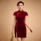 Aslinhanfu Exclusive designer collection, black mini Qipao