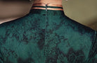 Aslinhanfu Floral pattern, acetate fabric long Qipao