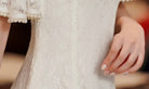 Aslinhanfu qipao Modern style, lace wedding Qipao with lotus leaf sleeves