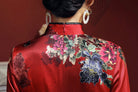Aslinhanfu qipao 19 mome mulberry silk, floral pattern, High-end long Qipao