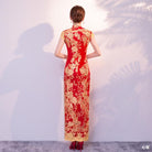 Aslinhanfu Floral embroidery, sequins long plus size Qipao