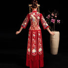 Peacock embroidery, high-end wedding Qun Gua