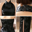 Aslinhanfu Chinese modern style, backless long Qipao