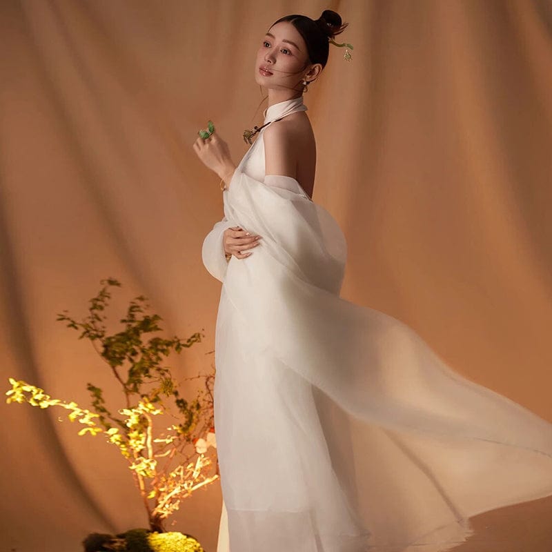 Aslinhanfu qipao New Chinese style (新中式), high-end, jacquard long Qipao