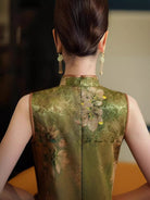 Aslinhanfu New Chinese style (新中式), floral pattern midi Cheongsam