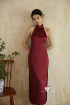 Aslinhanfu qipao Exclusive designer collection, halter mermaid Qipao