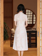 Aslinhafnu qipao Parent-child outfit, floral pattern midi Cheongsam