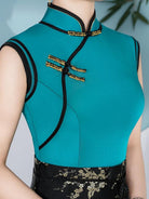 Aslinhanfu Sleeveless, long plus size Cheongsam for mothers
