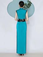 Aslinhanfu Sleeveless, long plus size Cheongsam for mothers