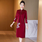 Aslinhafnu Qipao Plus size midi Cheongsam for mothers