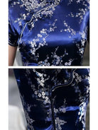 Plus size Qipao collection, plum blossom, brocade fabric long Qipao