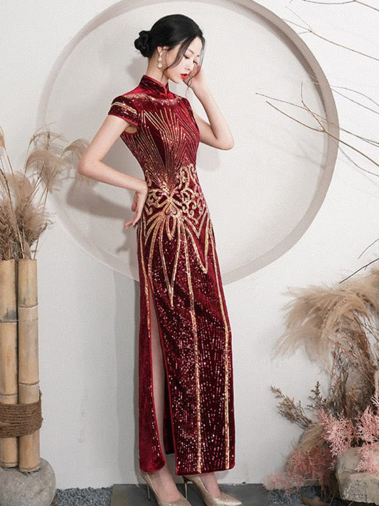 Aslin hanfu Qipao-XYG Sequins Chinese prom dress, Sequins Chinese evening Qipao