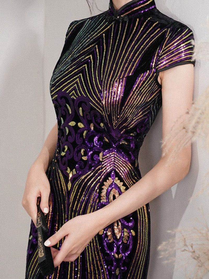 Aslin hanfu Qipao-XYG Sequins Chinese prom dress, Sequins Chinese evening Qipao